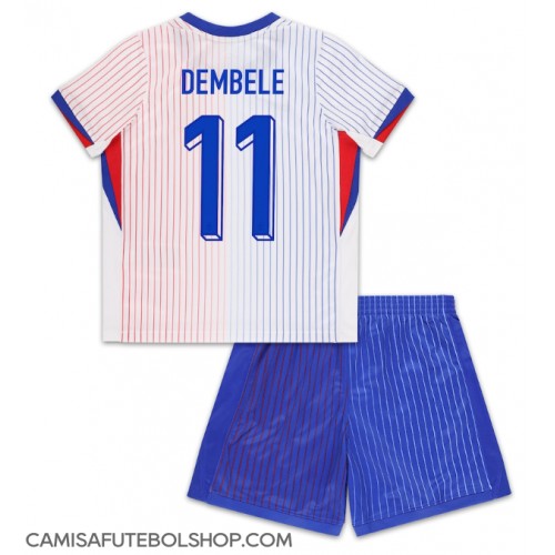 Camisa de time de futebol França Ousmane Dembele #11 Replicas 2º Equipamento Infantil Europeu 2024 Manga Curta (+ Calças curtas)